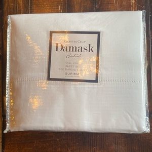 Charter Club Damask solid Cal king sheet set - NWT